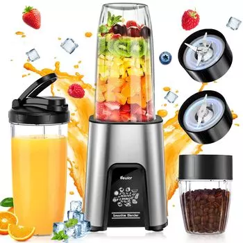 Соковыжималка-миксер 850 Вт, высокая, 6 в 1, 790 мл, большая, VEWIOR, может измельчать 2 больших 6 лезвий, высокая скорость вращения, компактный, стильный, подарочный, можно мыть, защита от перегрева