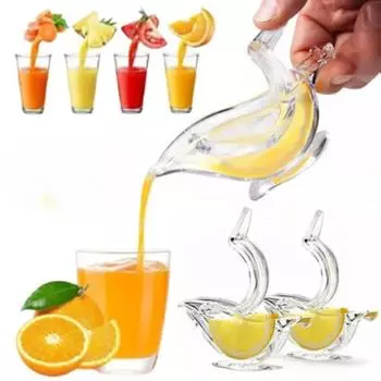 Соковыжималка, портативная прозрачная соковыжималка для фруктов, элегантная форма птицы для апельсинов, лимонов, лаймов, ручная соковыжималка, блендер, бутылка