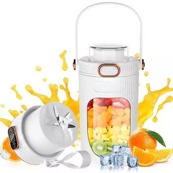 Соковыжималка с крышкой, беспроводной, ручной, легко раздавливать, можно использовать, 400 мл, легко заряжается, водонепроницаемая, поставляется с инструкцией на японском языке
