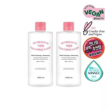 Сократите время освежения. Двойная специальная очищающая вода. (400мл+400мл), Корея очищение