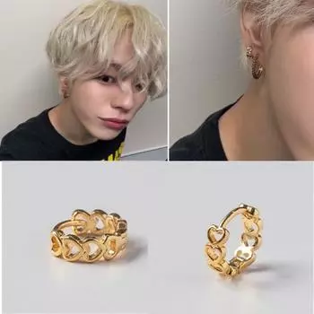 СОКРОВИЩЕ Серьги One-Touch от Yoon Jae-hyuk Love Me золотой