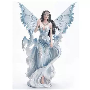 Сокровища Лили [A2980] - Синяя статуэтка Сны феи (Дракон) - 345x225x140 мм
