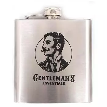 Сокровища Лили [A3083] - Хромированная фляжка для спирта Джентльмен - 11x9. 5 см