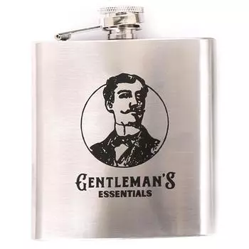 Сокровища Лили [A3084] - Хромированная фляжка для спирта Джентльмен - 11x9. 5 см