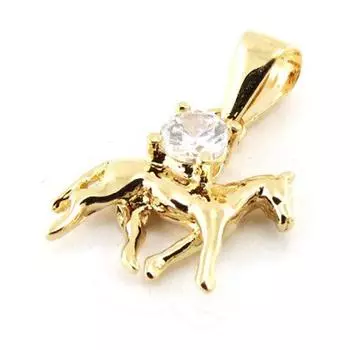 Сокровища Лили [F6339] - Позолоченная подвеска Лошадь