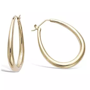 Сокровища Лили [F9198] - Позолоченные серьги-кольца Хореография , золото - 35x28x3 мм