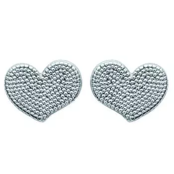 Сокровища Лили [K2430] - Серебряные серьги Love Серебро Серебро (с родиевым покрытием) - 12x9 мм