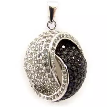 Сокровища Лили [K7165] - Серебряная подвеска Romy Черный Белый