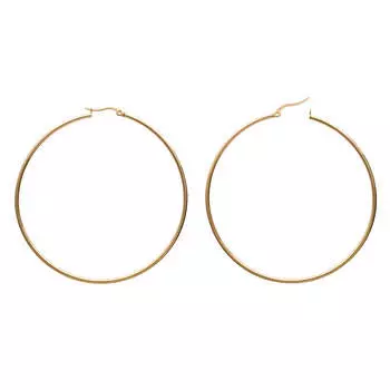 Сокровища Лили [M8809] - Золотые серьги-кольца Хореография - 7 см- 2 мм