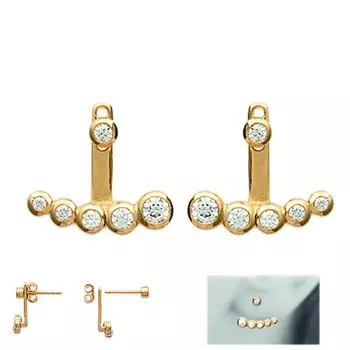 Сокровища Лили [N3987] - Белая позолоченная мочка уха Sissi