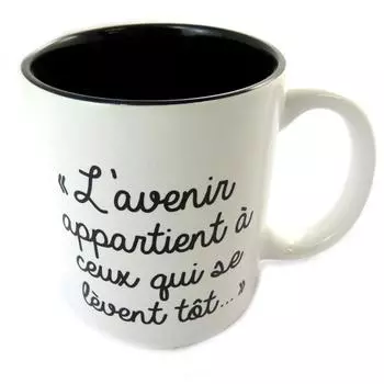 Сокровища Лили [N6158] - Керамическая кружка «Цитаты» (Будущее принадлежит . . . ) чёрный