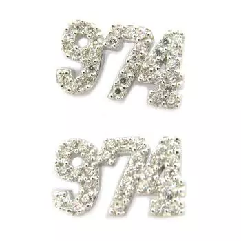 Сокровища Лили [N6896] - Серебряные серьги 974 Реюньон Белый (с родиевым покрытием) - 14x9 мм