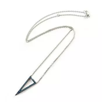 Сокровища Лили [N6972] Серебряное ожерелье Navajos Бирюзовое серебро (с родиевым покрытием)