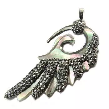 Сокровища Лили [P4041] - Кулон ручной работы Mineralia зелено-серый - 60x30 мм