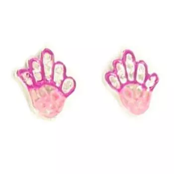 Сокровища Лили [R3320] - Серебряные серьги Fatma розового цвета - 7 мм