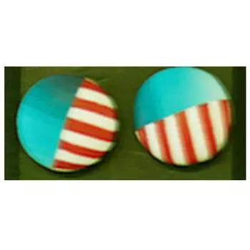 Сокровища Лили [R6406] - Серьги Artisan Colombine & Harlequin , Бирюзовый, Зеленый, Красный - 9 мм (моряк)