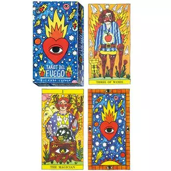 Сокровища лилии [A1348] - Создатель Таро «Таро дель Фуэго» сине-красный - 11. 5x6x3см