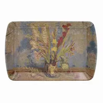 Сокровища лилии [A1368] - Ваза Винсент Ван Гог Маленький поднос с гладиолусами - 23. 5х15. 5 см серый
