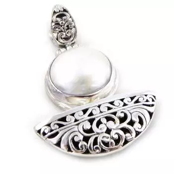 Сокровища лилии [D5868] - белый серебряный кулон «Сапа»