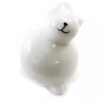 Сокровища лилии [J0555] - керамическая фигурка Белый кролик белый