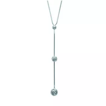 Сокровища Лилии [L6308] - Серебряное ожерелье Хореография , серебро (родиевое покрытие) - 98x9 мм