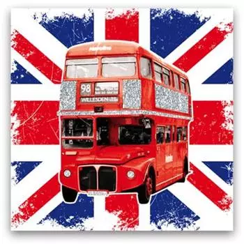 Сокровища лилии [M5303] - Холст Такой британский автобус (40x40 см)