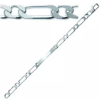 Сокровища лилии [N5311] - Серебряная цепочка для бордюра Identity - 20 см 6 мм (с родиевым покрытием)