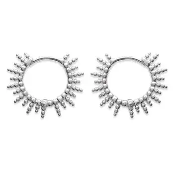 Сокровища Лилии [R3633] - Креолы Позолоченные Клеопатра родиевое серебро (Soleil) - 22 мм 5 мм