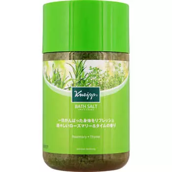 Соль для ванн Kneipp с ароматом розмарина и тимьяна, 850 г, высокоэффективный порошок, высокоэффективный. Для использования насыпьте один колпачок соли для ванн. (приблизительно. 40-50г) в ванну