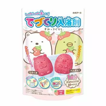 Соль для ванн ручной работы Hakugen Earth Sumikko Gurashi с ароматом клубники, 2 шт. (Белый медведь/пингвин) (х 1)