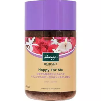 Соль для ванны Kneipp Happy for Me с ароматом лотоса и жасмина, 850 г, высокоэффективный порошок, высокоэффективный растворитель, 1 колпачок соли для ванны (приблизительно. 40-50 г) в