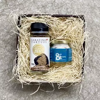 Соль из черного трюфеля Sabatino 45 г, цедра трюфеля 50 г, набор в подарочной коробке, сделано в Италии