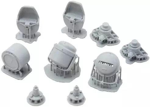 Sol Model World War II German Army Bosch Light Headlight Set 4 Pieces 3D Printed Resin Kit MM499 1/16 Light/Notek