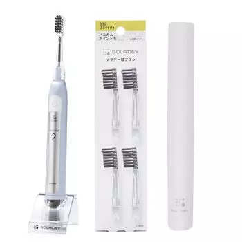 SOLADEY RHYTHM 2 электрическая зубная щетка сменные ряды щеток компактный сотовый обычный футляр в комплекте звуковая вибрация солнечная панель TiO2 катастрофа