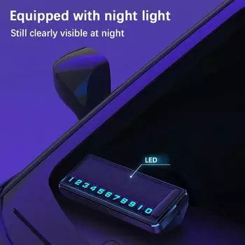 Solar Car Phone Number Plate Led Lighting Temporary Card Hidden Multiple Plates Number Stop Car Gadgets Parking Park Parkin Y3L0