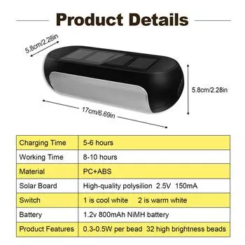 Solar Deck Lights Outdoor Waterproof Solar Powered Led Step Lights Solar Fence Lights for Stairs Patio Yard Garden Decoration