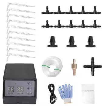 Solar Energy Garden Irrigation Controller LCD Display Drip Irrigation Kit IP4 Waterproof 2 Timer Modes For Irrigation Controller B