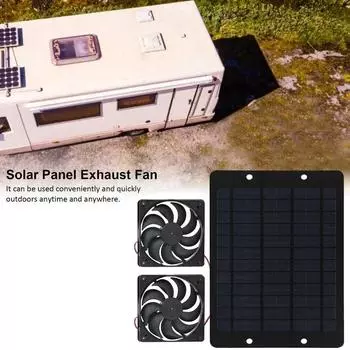 Solar Exhaust Fan 12V 6-inch Mini Ventilation Fan Waterproof Solar Panel Chicken and Dog House Bathroom Greenhouse Exhaust Fan 12V