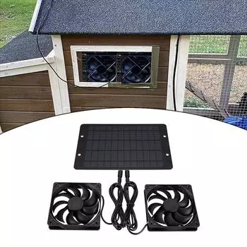 Solar Exhaust Fan 12V 6-inch Mini Ventilation Fan Waterproof Solar Panel Chicken and Dog House Bathroom Greenhouse Exhaust Fan 12V