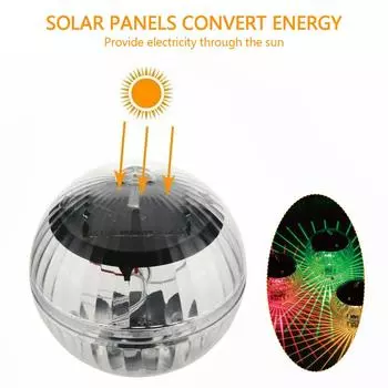 Solar Floating Pool Lights LED Night Light Swimming Pool Light Underwater Glow Ball Lamp Waterproof Garden Solar Lighting 10CM-RGB,1PC