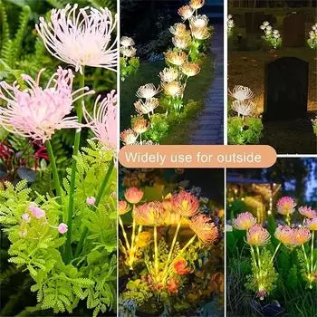 Solar Flower Lights Outdoor Waterproof, LED Garden Stakes, Decorative Solar-Powered Pathway Lights For Patio Garden Decor 1005 1pcs розовый
