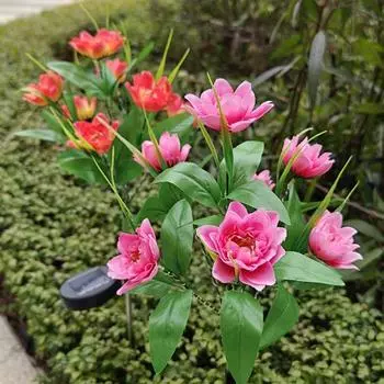 Solar Garden Light LED Flower Lamp Solar Glow Automatic Charging IP65 Waterproof Romantic жёлтый