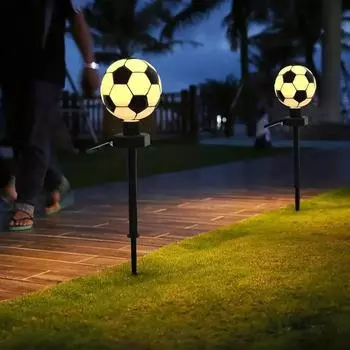 Solar Garden Outdoor Light Waterproof Football Shaped Pathway Stake Light for Garden Yard Lawn LED Decoration Landscape Lamp