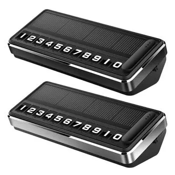 Solar Hidden Plates LED Lighting Car Park Stop Temporary Stop Phone Number Card серебряный