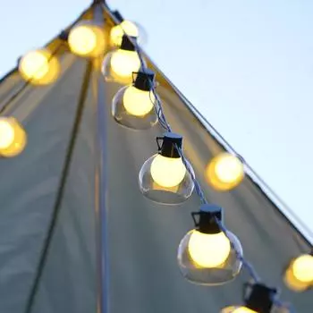 Solar Highlight String Lights Outdoor Shatterproof Big Bulbs For Garden Holiday Decoration Waterproof Lights Camping Light 725 5m 20 leds