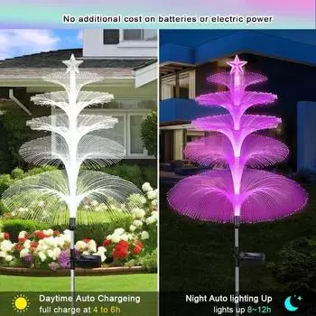 Solar Jellyfish Lights Outdoor 5 Layers 7 Color Changing Jellyfish Lights Jellyfish Solar Flower Lights For Christmas Pool Decor