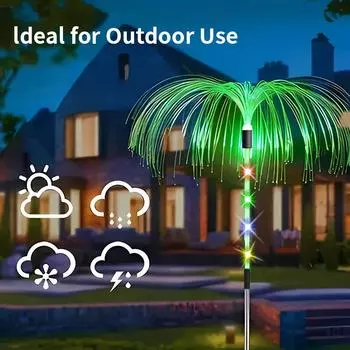 Solar Jellyfish Lights Waterproof Garden Lights 8 Lighting Modes Decorative Ground Plug Lamps For Outdoor Garden Patio Lawn белый