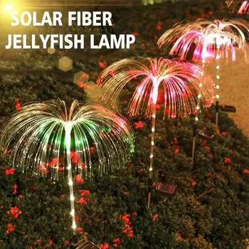 Solar Jellyfish Solar Light IP65 Waterproof Lantern With 7 RGB Colorful Fairy String Light Christmas Garden Decorative Lamp 1PC