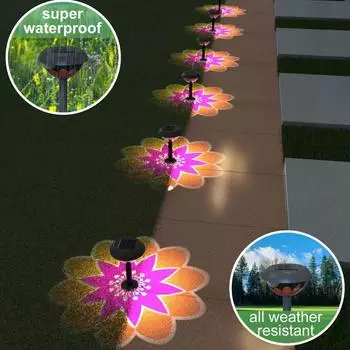 Solar Lawn Lights Outdoor Projection Lamp Desktop Waterproof Garden Courtyard Light Landscape Ground Insertion Lamp Garden Decor