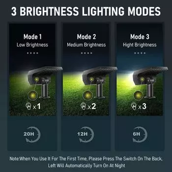 Solar LED Lights Lighting Lawn Lamp Driveway Landscape for Lighting Spotlight Patio Porch Wall Outdoor Garden Light 1PCS